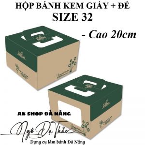 Hộp bánh kem giấy size 32 + đế