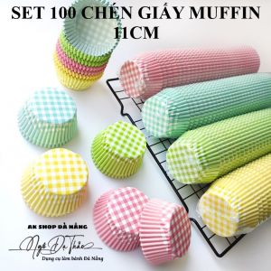 Set 100 chén giấy muffin ĐK đáy 5.0cm - CARO