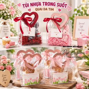 Túi nhựa PVC quai tim 20*18*10