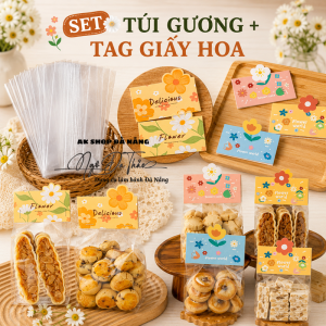 Set 10 túi gương cookie 9*23 +  tag HOA