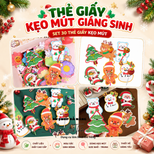 Set 30 thẻ giấy kẹo mút Giáng sinh
