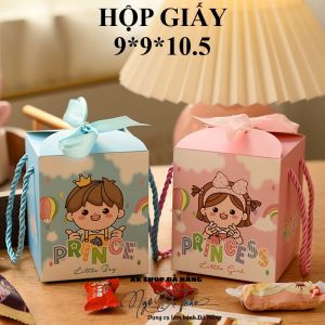 Set 10 hộp giấy thiếu nhi 9*9*10.5 ( Dây xách 1)