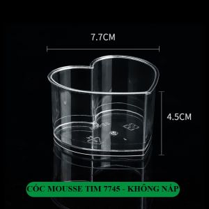 Cốc nhựa mica cứng tim 7745 ( KHÔNG NẮP)