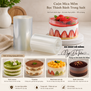 Cuộn mica mỏng quấn bánh - Viết chữ rau cau TRONG SUỐT 10m