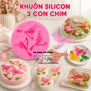 Khuôn silicon 3 con chim
