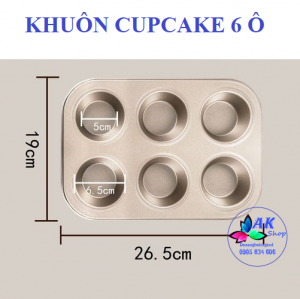 KHAY NHÔM NƯỚNG MUFFIN 6 BÁNH