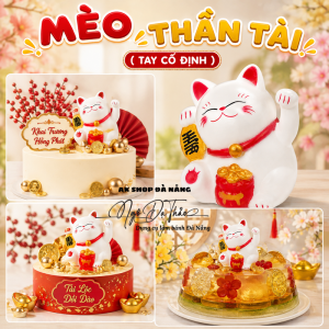 Mèo thần tài nhựa ( Tay cố định )