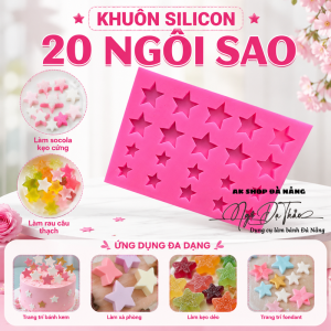 Khuôn silicon 20 ngôi sao lớn