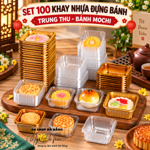 Set 100 khay nhựa bánh trung thu 6.5cm