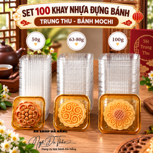 Set 100 khay nhựa bánh trung thu 7.5cm