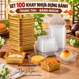 Set 100 khay nhựa bánh trung thu 8.5cm