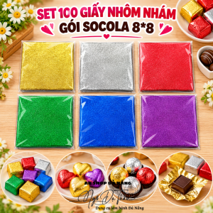 Set 100 giấy nhôm gói socola 8cm NHÁM