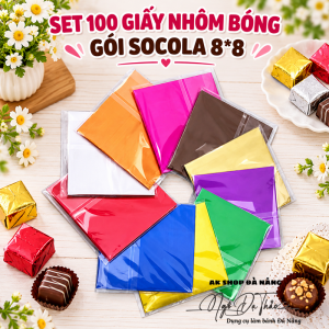 Set 100 giấy nhôm gói socola 8cm BÓNG