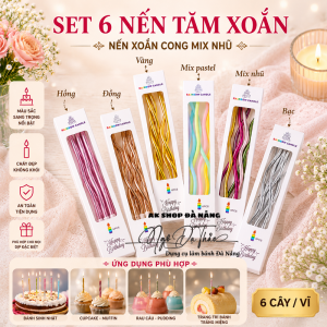 Nến tăm xoắn cao 16cm ( 6 cây/vĩ )