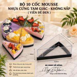 Set 10 cốc nhựa mica cứng tam giác CH48 + không nắp