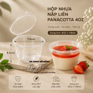 Set 50 hủ nhựa nắp liền 4oz (118ml )