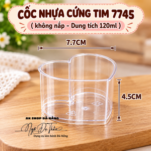 Cốc nhựa mica cứng tim 7745 + không nắp