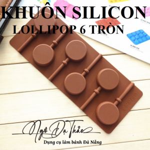 Khuôn silicon kẹo mút - 6 hình tròn