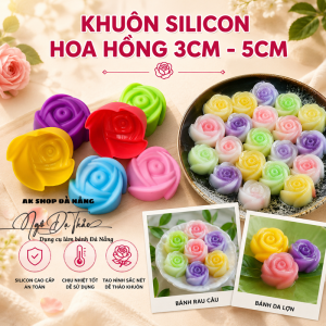 Set 10 khuôn silicon 3cm - 5cm - 7cm ( Hoa hồng )